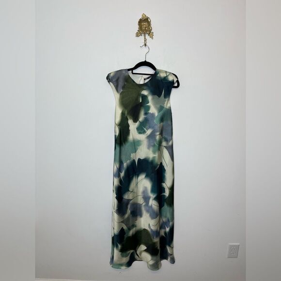 Zara Dresses & Skirts - Zara Printed Satin Effect Midi Dress M